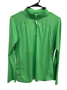 U.S. Polo Assn. Green Raglan Quarter-Zip Pullover Size M Collegiate Quiet Luxury